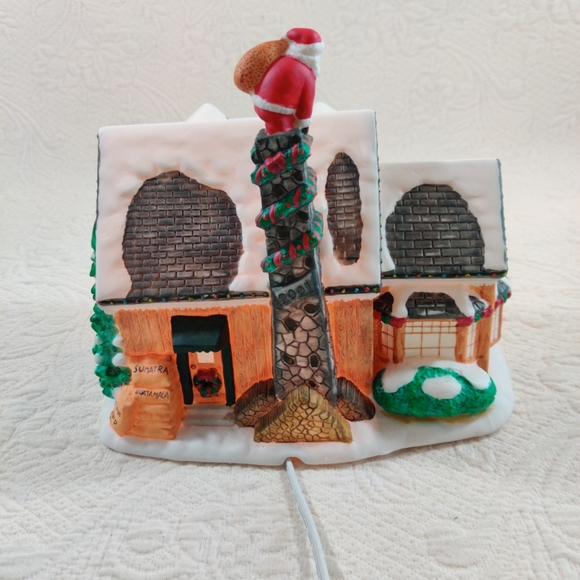 Starbucks Rare 2001 Christmas Sumatra Coffee Blend Lighted Santa House Vintage - Picture 6 of 16